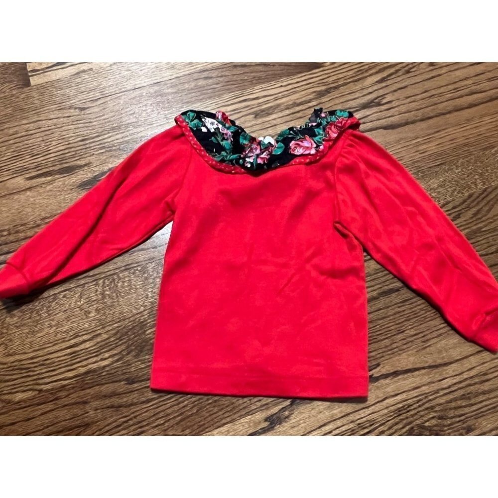 Liberty | Red Floral Top Vintage Sz 5 Made‎ in the USA
